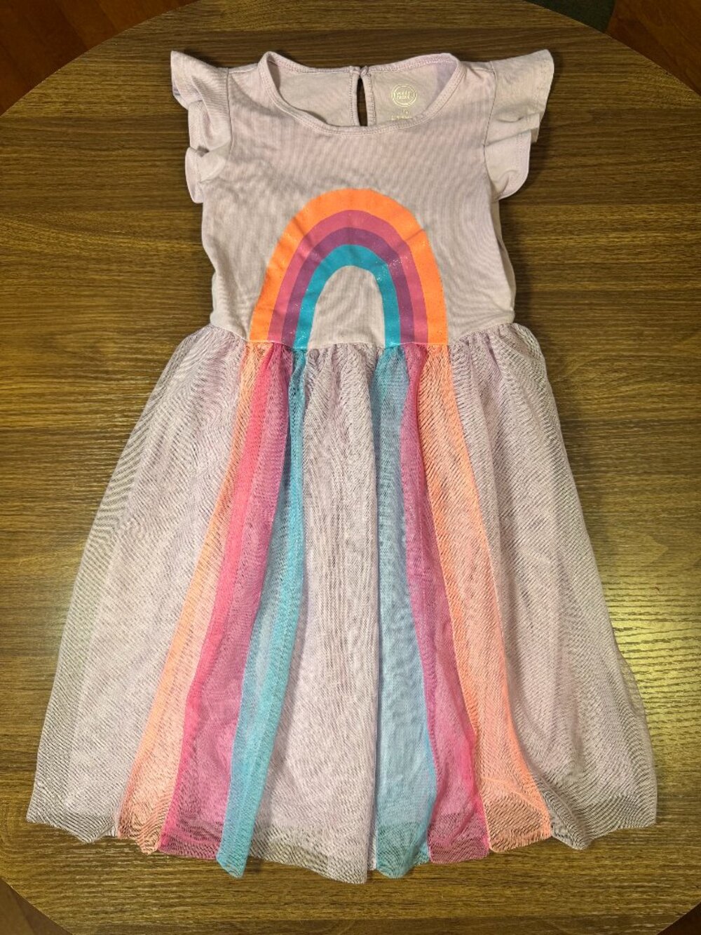 Wonder Nation Girls Purple Rainbow Tulle Tutu Dress – Size Medium (7-8)